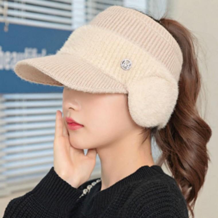 겨울 벙거지 니트 귀마개 여성 귀도리 털 모자