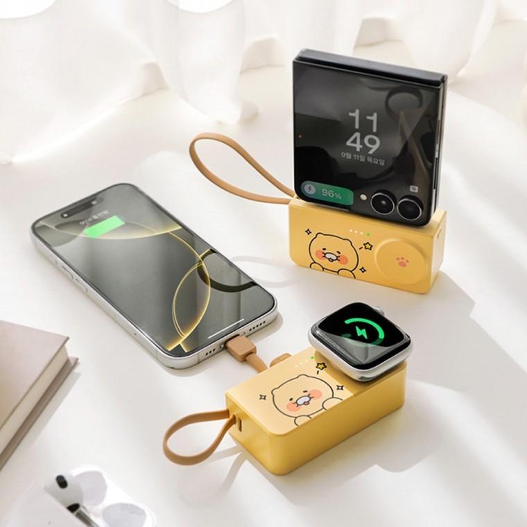 카카오프렌즈 워치 도킹 보조배터리 옐로우 5 000mAH