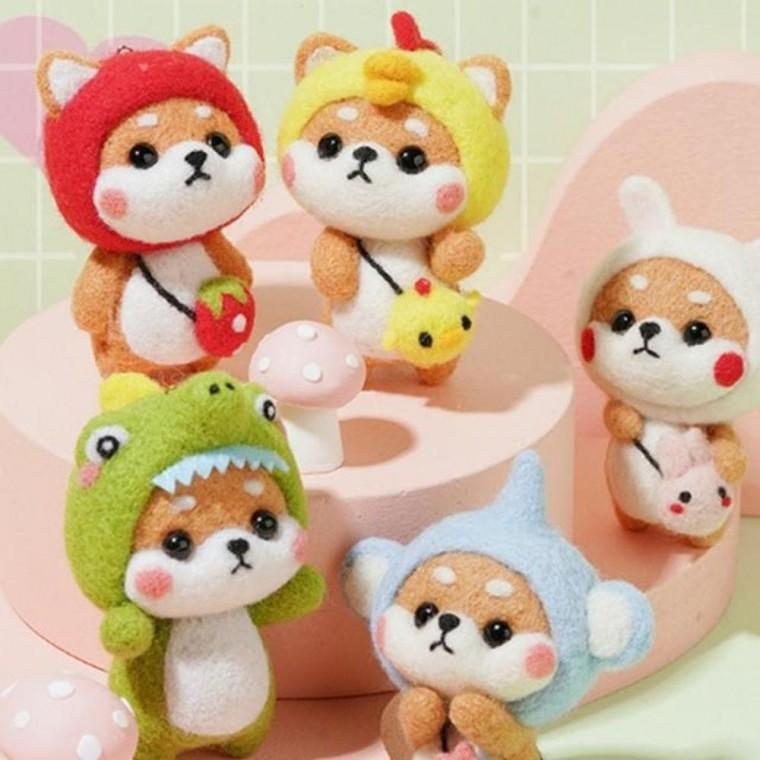 니들펠트 양모 인형 펠트 DIY 키트 만들기 강아지 10종
