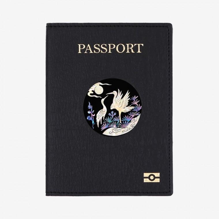 송학 나전 한지가죽 여권케이스 안티스키밍 RFID차단 해킹방지