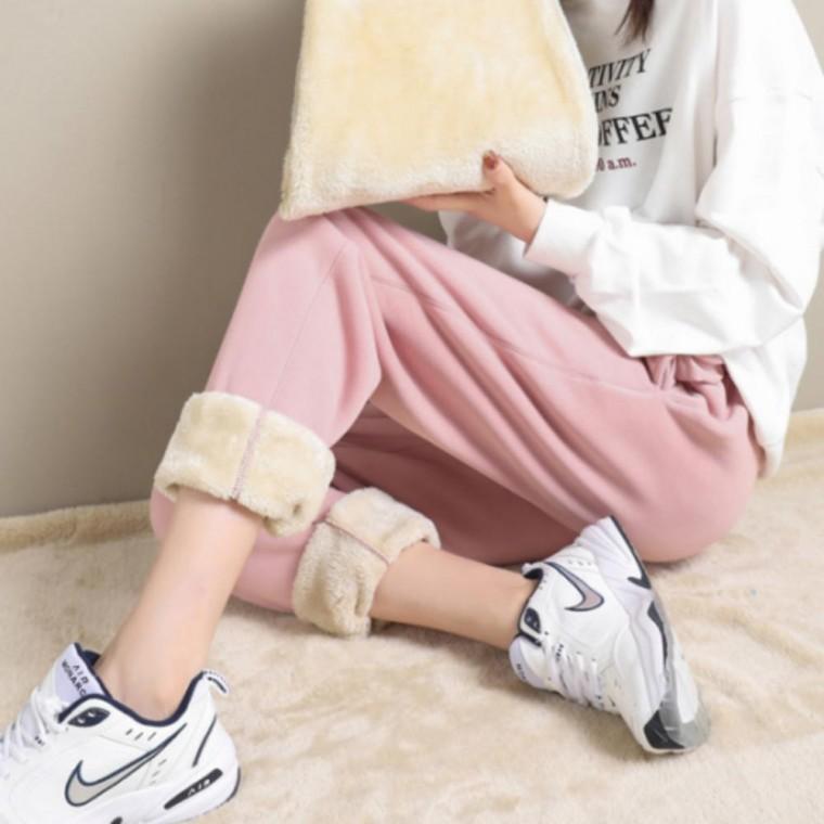 여성 융털 트레이닝 밴딩 바지 겨울 방한 보온 기모 파자마