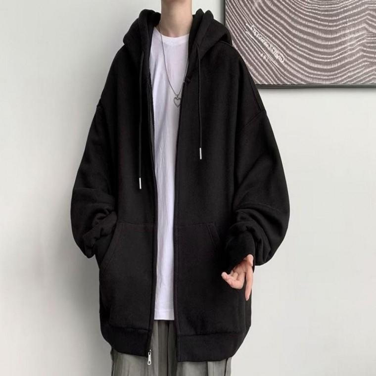 남성 남자 점퍼 간절기 루즈핏 2컬러 후드집업 베이직 집업 후드 티