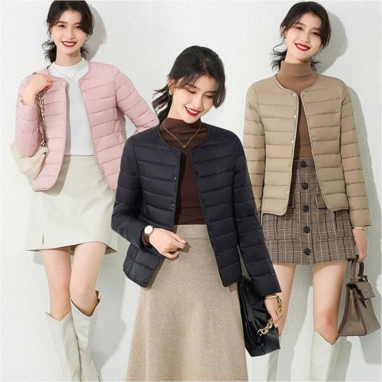 여성 여자 아우터 라운드넥 경량패딩 자켓 겨울 겨울 이너 경량 이너 패딩