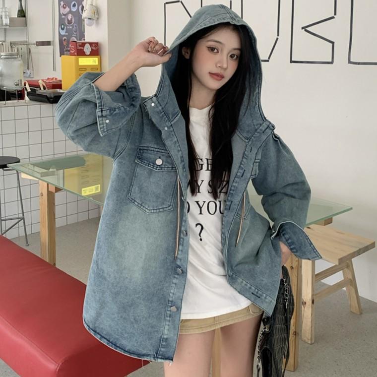 F007603 데님후드자켓 루즈핏 청남방 청야상