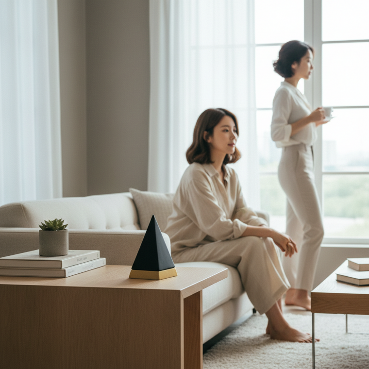 대형 도자기 피라미드 인테리어 소품 거실 장식 공예품