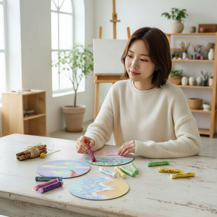 생생한 풍경화 그리기 DIY 직접 자연 풍경 드로잉