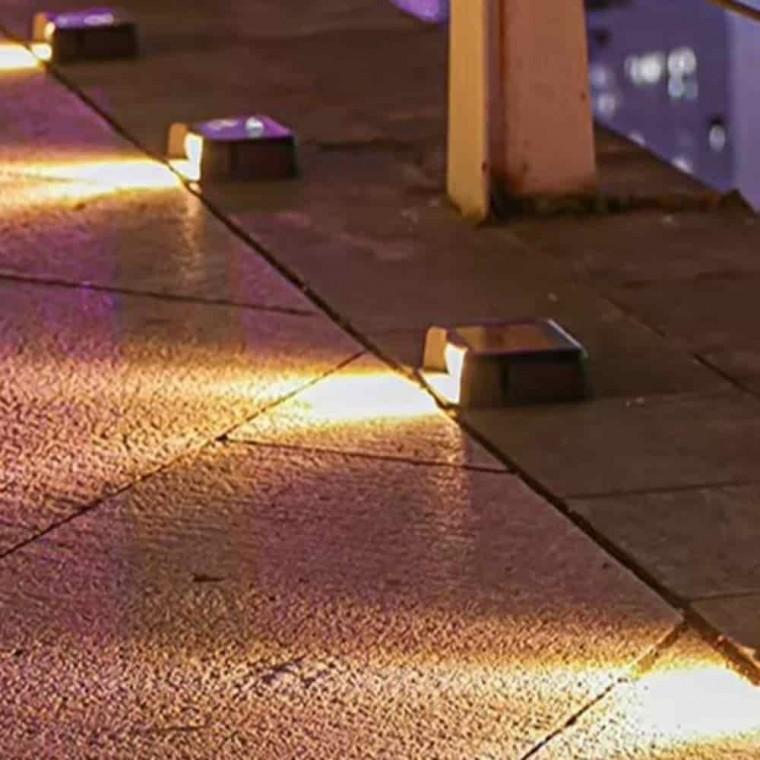 태양광 스텝라이트 3LED전구색 스텝등 태양광바닥등 태양광야외조명 LED계단등