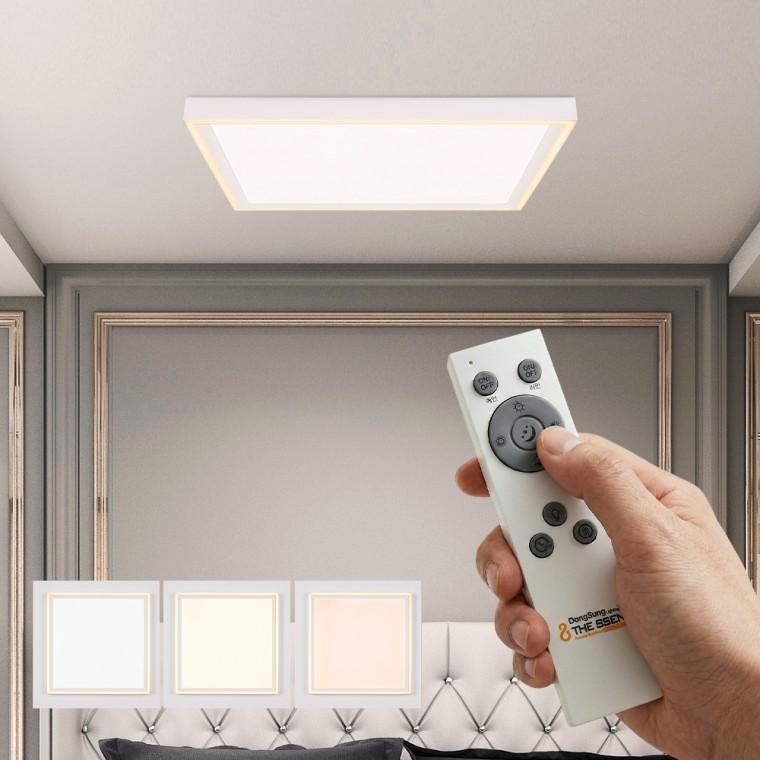LED 세라츠 삼색변환 사각 방등 50W 540x540 디밍 리모컨 포함 아파트거실등 천장밀착 플리커프리
