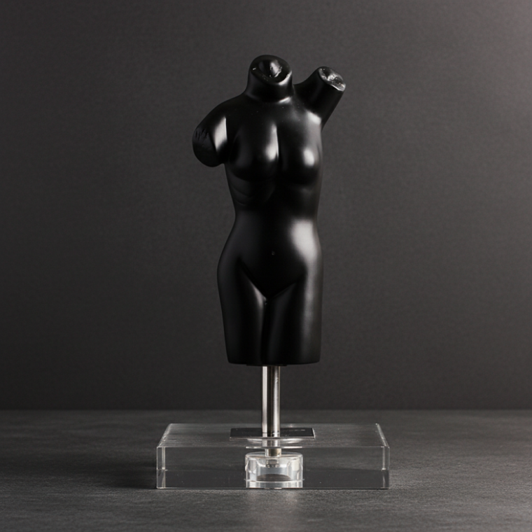 블랙 여인 조각상 인테리어 오브제 장식품 카페 소품 30cm