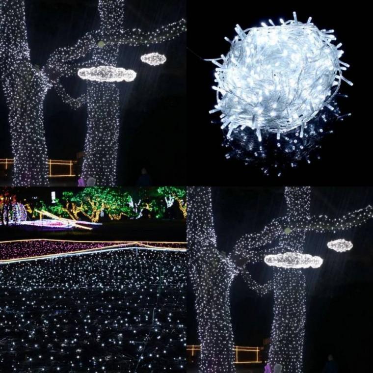 은하수 줄조명 500구 투명선 LED 백색 지니전구 50M 전원잭포함 경관조명 실내인테리어