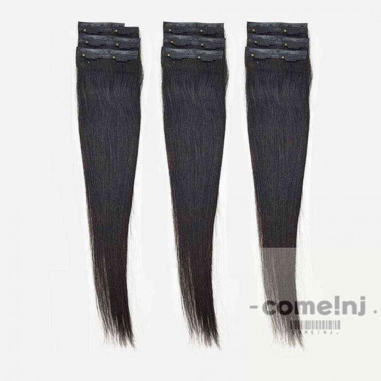 헤어피스 생머리 인모 블랙 여성가발