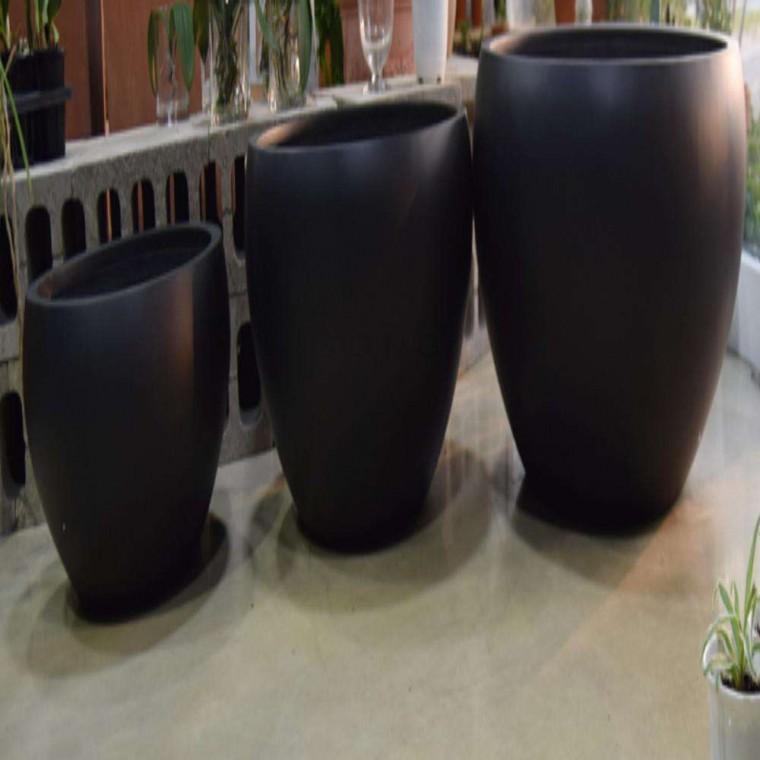 51x25cm 무광블랙 세라믹화분 인테리어화분 플라스틱화분 수지화분 거실화분