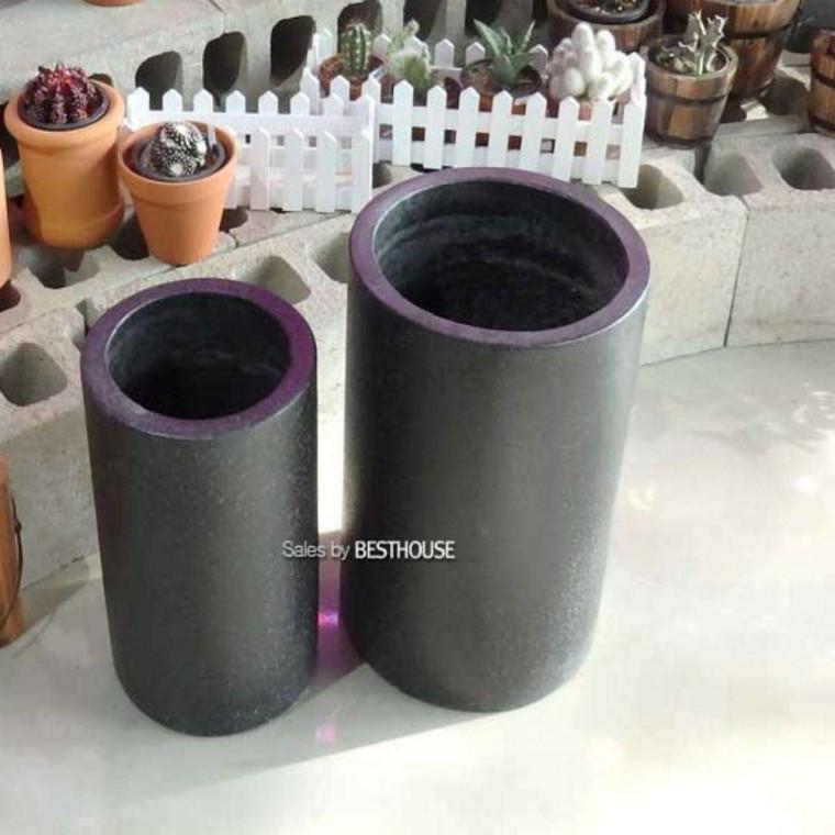 2개셋 화분21x35/27x40cm 블랙 축하화분 원형화분 화분분갈이 집들이용화분 사무실화분