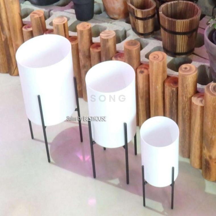 원통형 화분 25X26cm 메탈화분 철재화분 빈화분 양철화분 원통화분