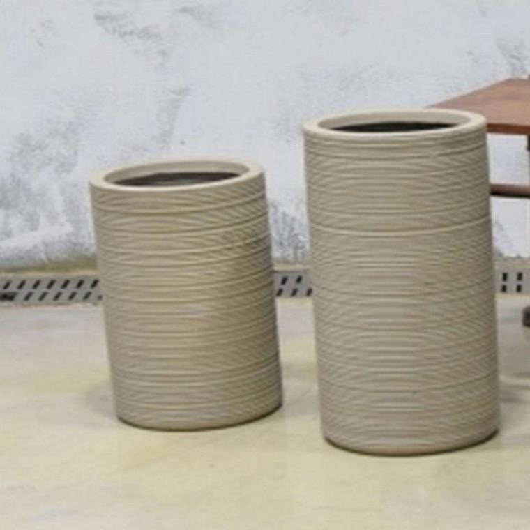인테리어 화분 24x50cm 심플화분 화분세트 높은화분 FRP화분 원통화분