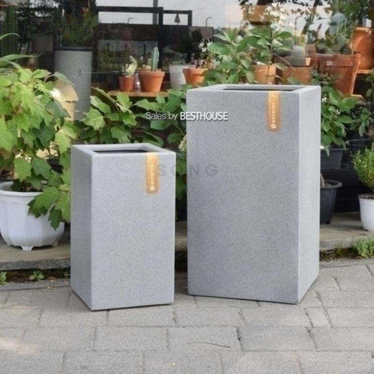 대형 화분 27x27x47cm 옥상화분 야외화분 긴화분 정원화분 사각화분