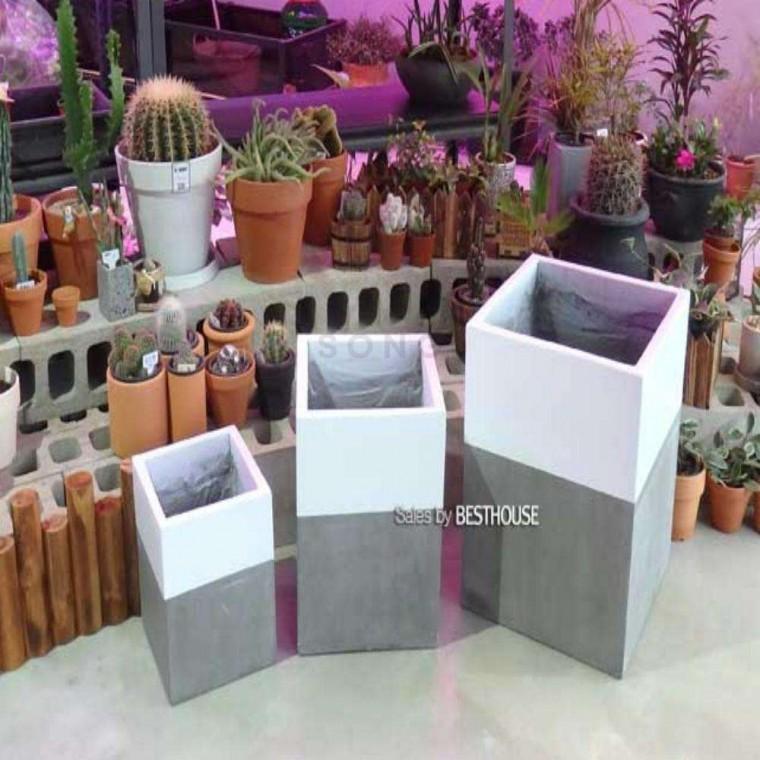 3개셋화분 24x24x30 32x32x40 40x40x50cm 화분세트 시멘트화분 석재화분 모던화분 분갈이화분