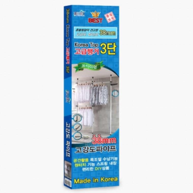 3단 폴 행거 38mm 행거봉 기둥행거 가정용행거