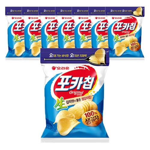 오리온 포카칩 오리지널 지퍼백 266g 8개