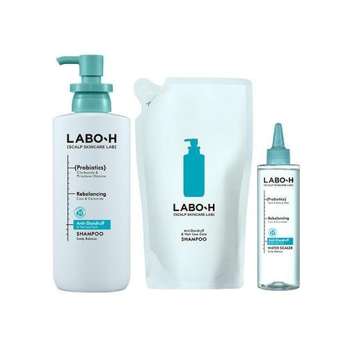라보에이치 댄드러프클리닉 비듬 샴푸 400ml + 리필 400ml + 워터스케일러 250ml 각1개 (총3개)