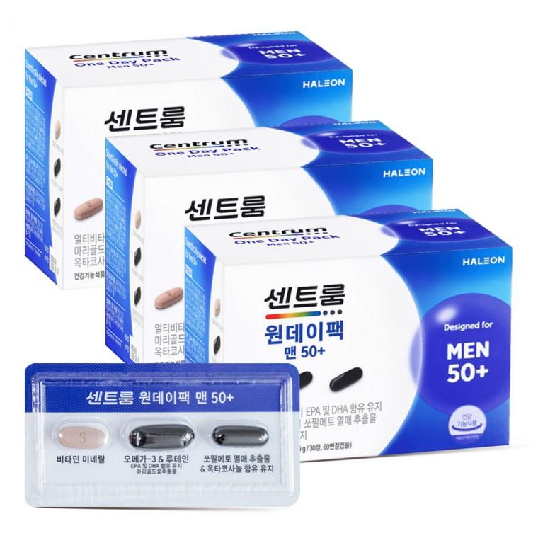 센트룸 원데이팩 맨 50+ 30개입 3박스