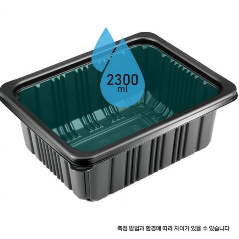 일회용 배달 포장 용기 일회용용기 배달포장 전자렌지 검정2300ml 100P