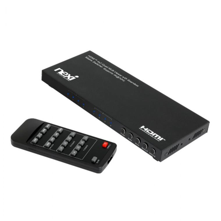 4K HDMI V1.4 4X2 매트릭스 스위치 멀티뷰어 듀얼모니터 4분할 고화질 화면 노트북 PC 컴퓨터 10.2GBPS