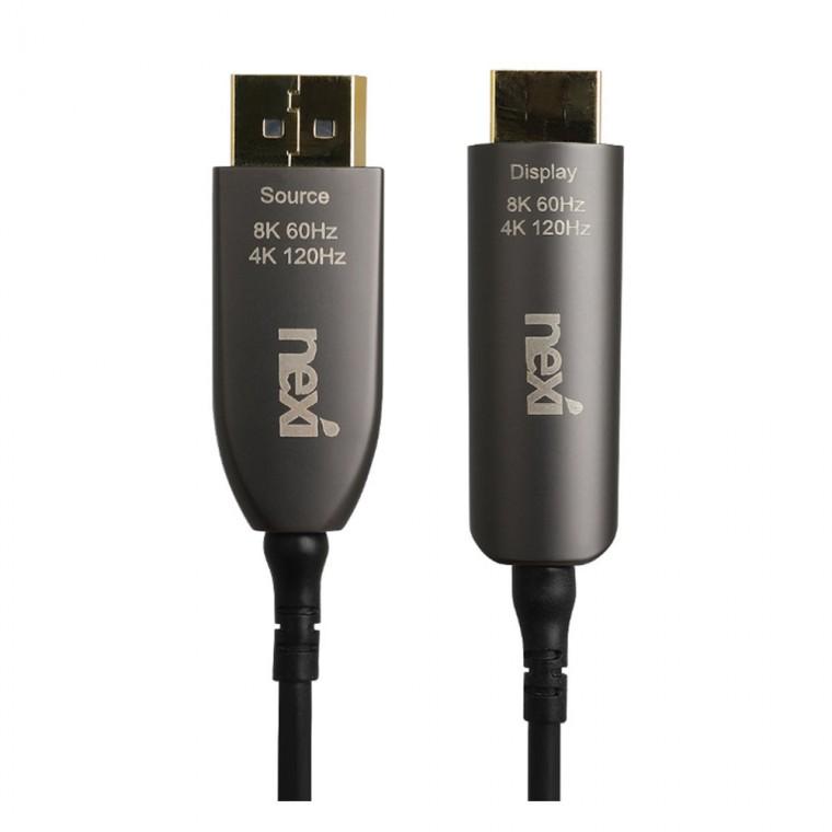 8K 4K HDMI2.1 to DP1.4 하이브리드 광케이블 5M 고화질 미러링 or 듀얼화면지원 노트북 PC 컴퓨터 48GBPS