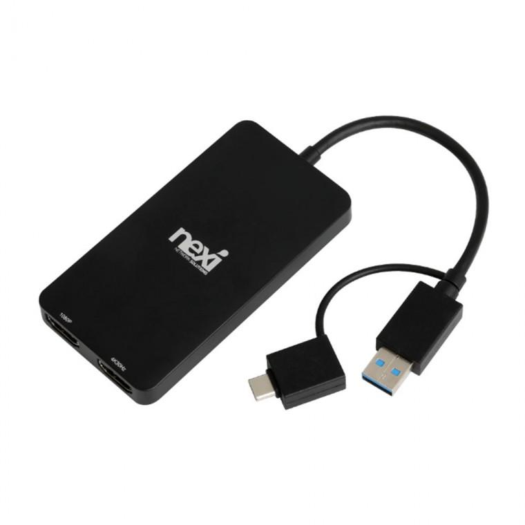 USB3.1-3.0 4K HDMI C타입 듀얼컨버터 고화질 미러링 or 화면확장 노트북 스마트폰 컴퓨터 전송속도 5GBPS