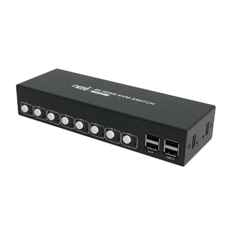 4K HDMI USB2.0 KVM스위치 8포트 고화질 화면 컴퓨터본체 8대 PC제어 선택버튼 전송속도 480MBPS