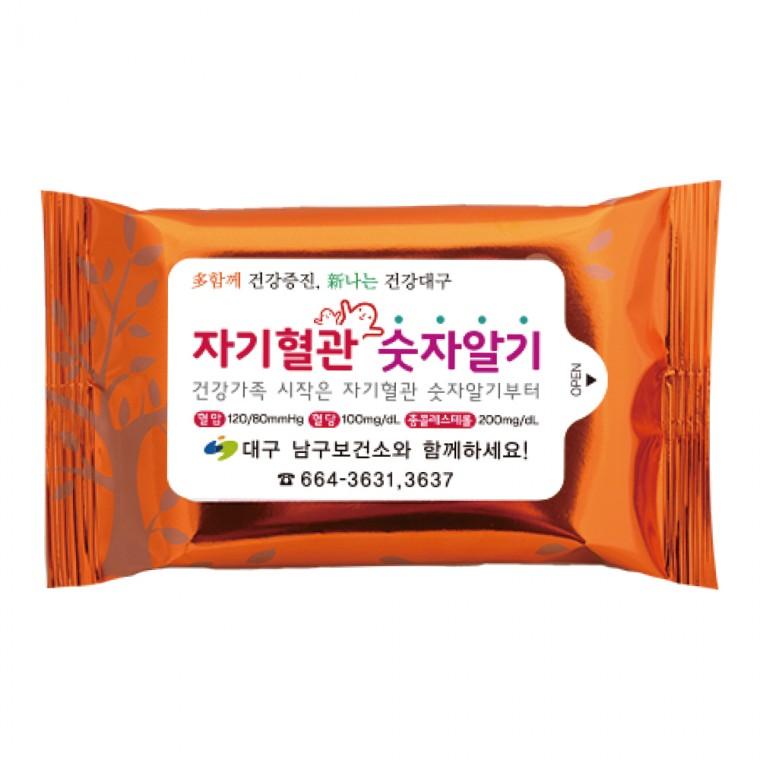 메탈트리 오렌지 10매 1000개 휴대용 물티슈 판촉 홍보 전도용