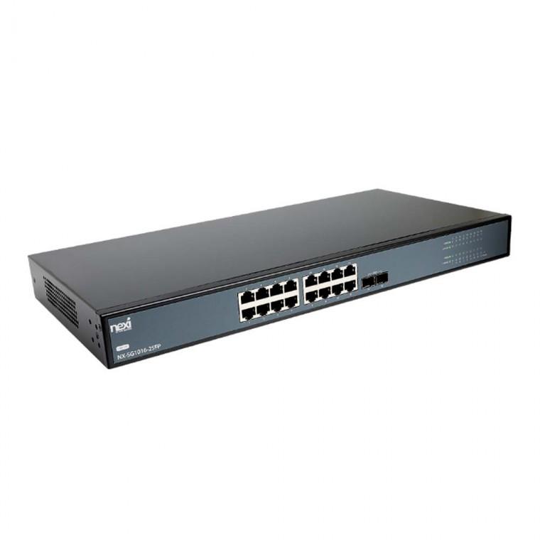 16포트 2SFP 기가비트 스위칭허브 네트워크 트래픽방지 무선AP 노트북 컴퓨터 PC 공유기 전송속도 1GBPS