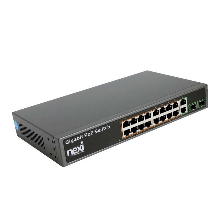 16포트 2라인업 2SFP 기가비트 POE스위치 전원 데이터공급 250W 노트북 PC 컴퓨터 CCTV 공유기 1000MBPS