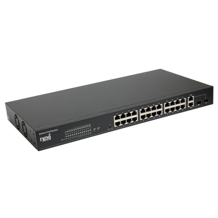 POE 허브스위치 24포트 SFP 2포트 350W 컴퓨터 PC CCTV IP카메라 인터넷 산업용 공유기 설치
