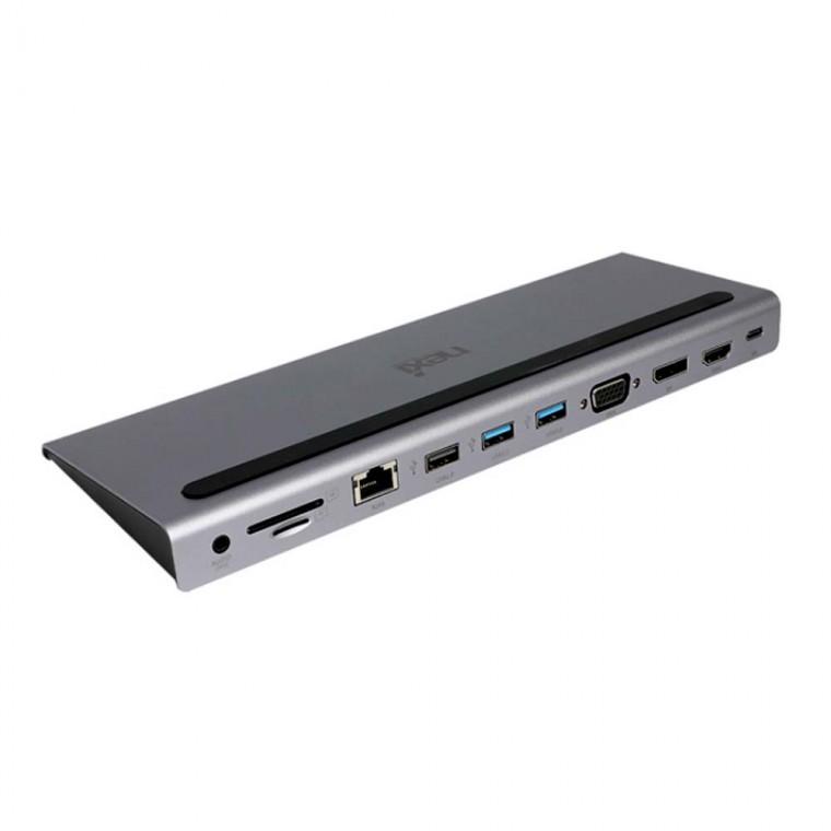4K USB3.1 HDMI C타입 11 IN 1 도킹스테이션 미러링 고화질 AUX오디오 출력 노트북 컴퓨터 스마트폰 5GBPS