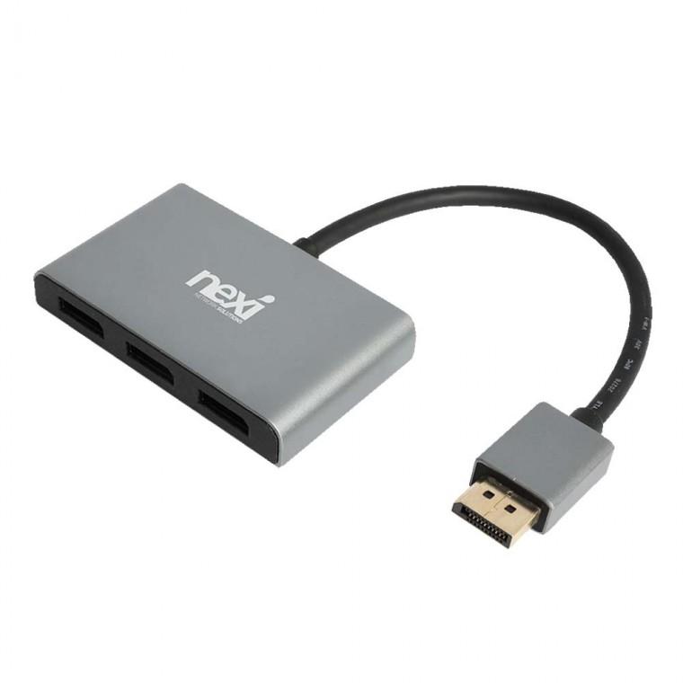 8K 4K USB 5핀 DP V1.4 1대3 MST분배기 3대화면 미러링 확장 비디오윌모드 32.4GBPS 노트북 PC 컴퓨터 TV