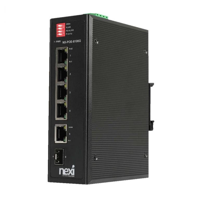 4포트 1업라인 1SFP 산업용 기가비트 POE스위치 DIN-RAIL 120W 노트북 PC 컴퓨터 이더넷 전송속도 1000MBPS