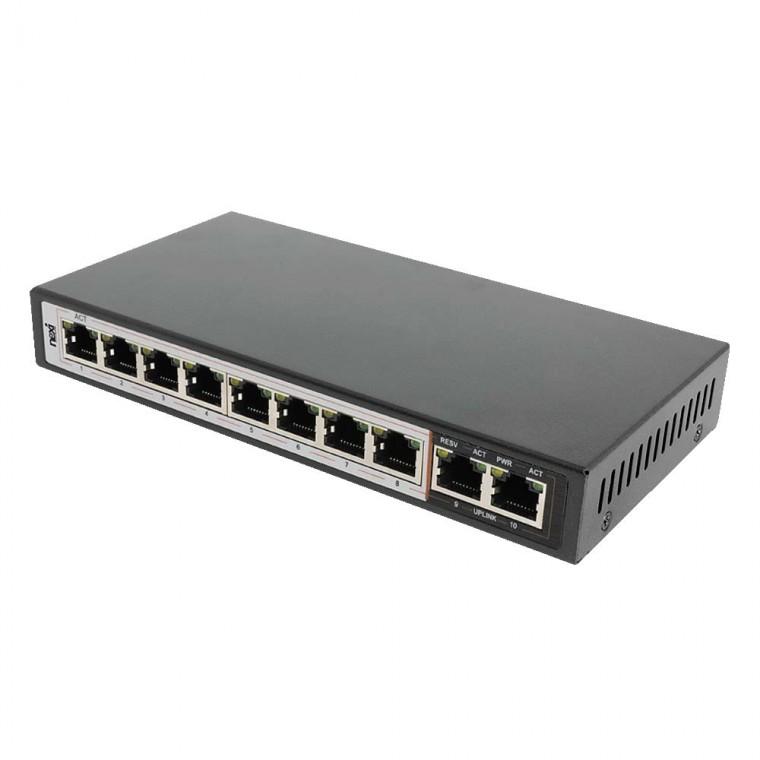 POE 8포트 2업링크 스위치허브 96W 노트북 PC 컴퓨터 IP카메라 공유기 CCTV 이더넷 전송속도 1000MBPS