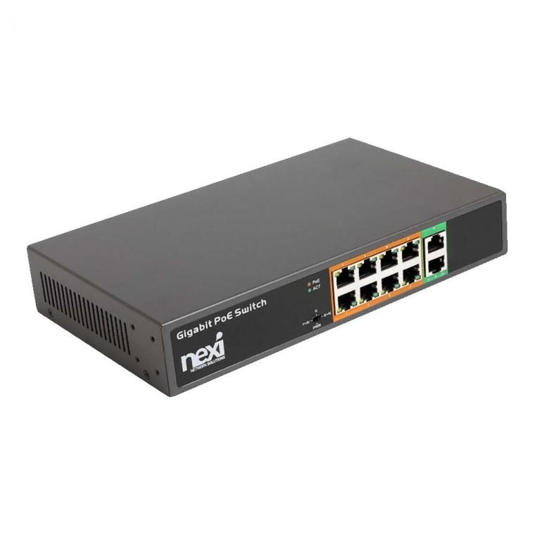 POE 스위치 8포트 2업링크 전원 데이터 공급 이더넷 전송속도 1000MBPS 노트북 PC 컴퓨터 공유기