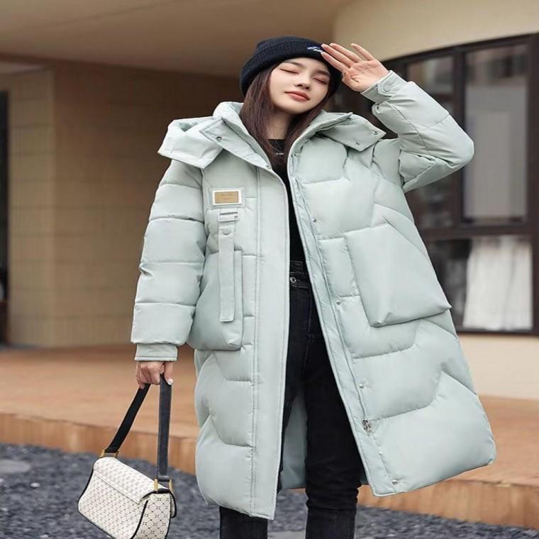 윈터점퍼 여자 학생롱패딩 후디 방한 데일리 빅포켓 겨울 롱패딩 아우터 3컬러