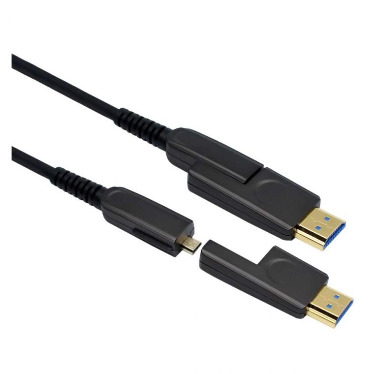 4K HDMI 하이브리드 광케이블 10M 분리형 커넥터 고화질 전송 18GBPS 노트북 PC 컴퓨터 3D기술지원