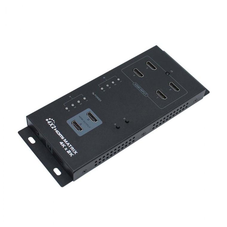 4K HDMI 4대2 매트릭스 스위치 고화질 선택기 전송 10.2GBPS 노트북 PC 컴퓨터 콘솔게임기 3D기술지원