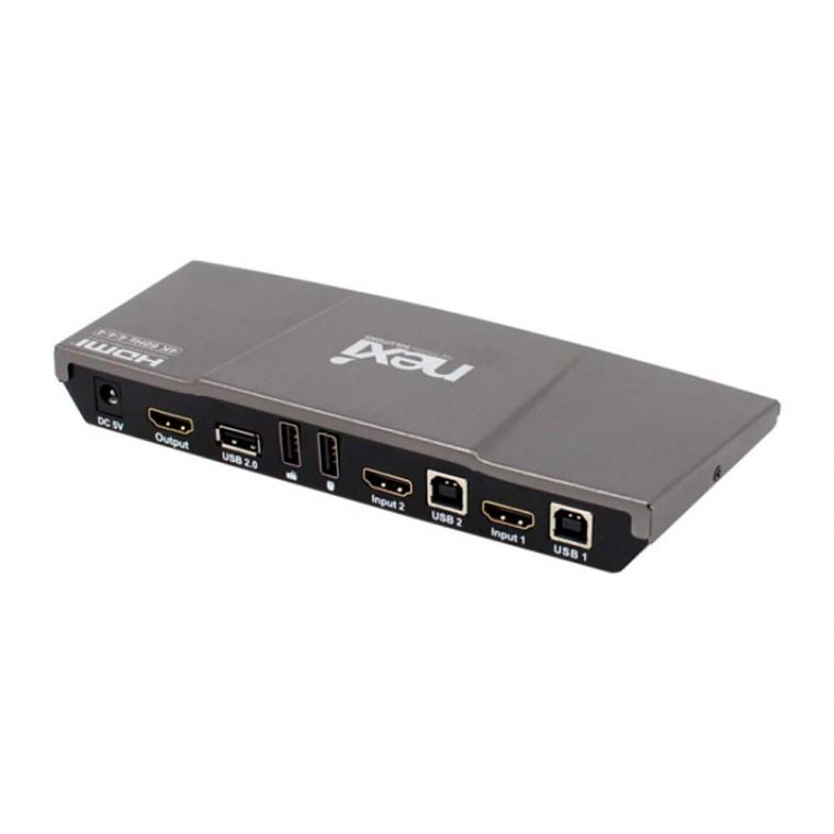 4K USB2.0 HDMI 2포트 KVM스위치 데스크탑 PC 2대 선택제어 고화질영상 or 음성 노트북 컴퓨터 NAS