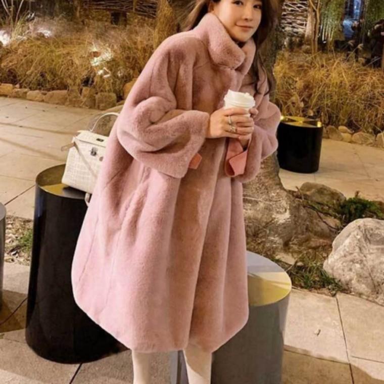 여성 겨울 부드러운 페이크 퍼 롱 오버핏 코트 자켓