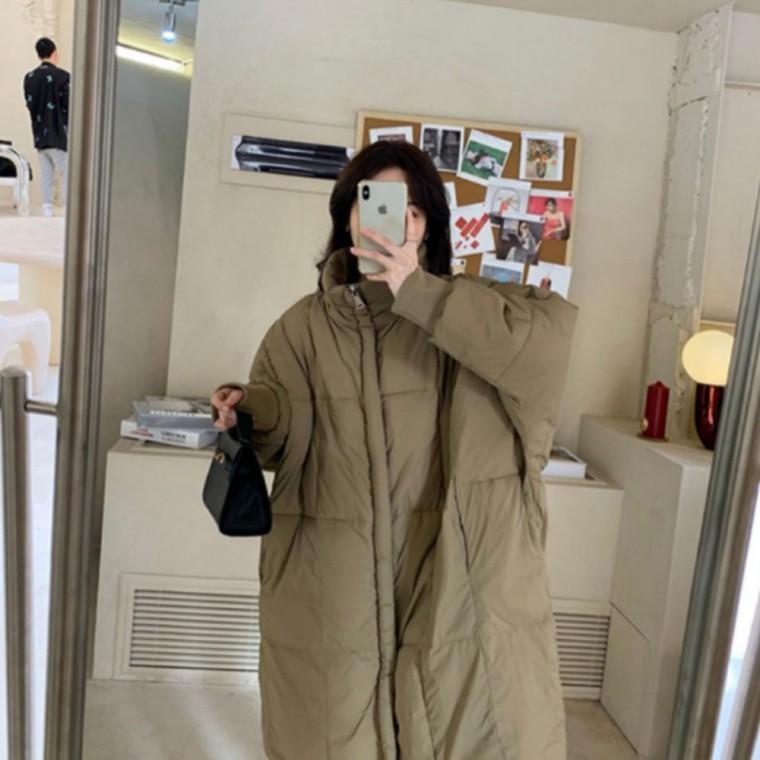 하이넥 미디 데일리 롱 패딩 아우터
