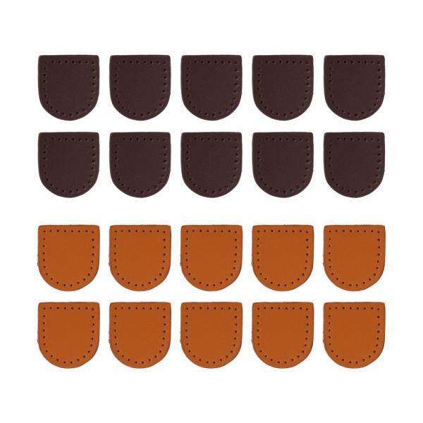 지퍼 마무리 가죽패치 10p