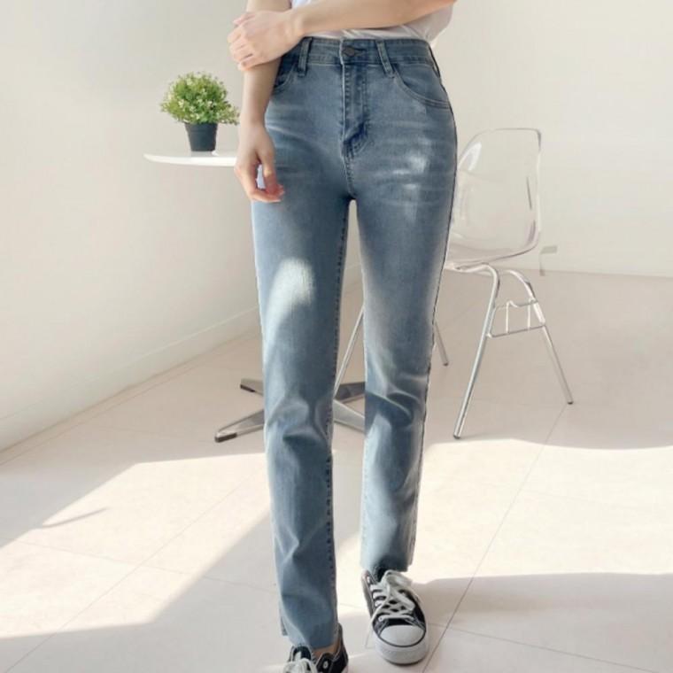 일자 데님 청바지 팬츠 스판 커스텀 셀프 수선 컷