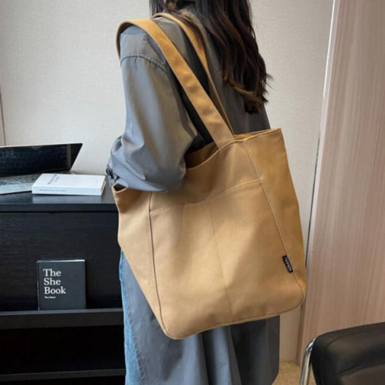캔버스 에코백 가방 숄더 심플 데일리 지퍼