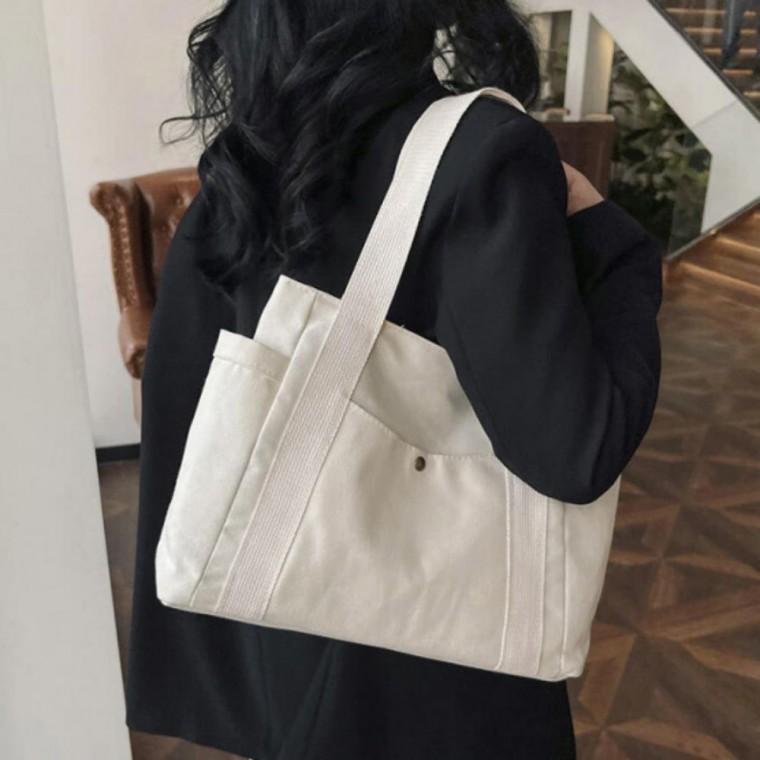 숄더백 가방 데일리 쇼퍼백 가벼운 캔버스 무지 심플