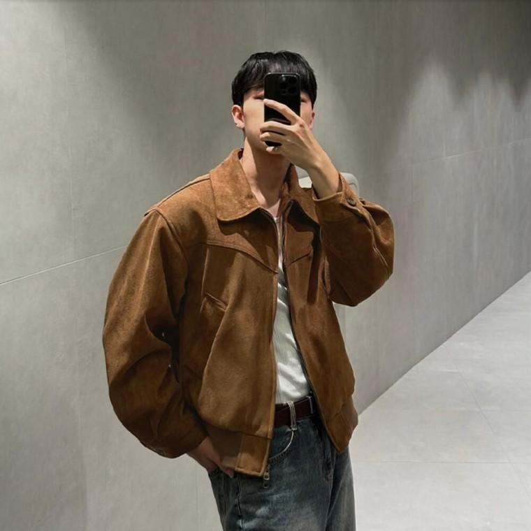 트렌디하면서 빈티지한무드 남성 레트로 라이트블루종